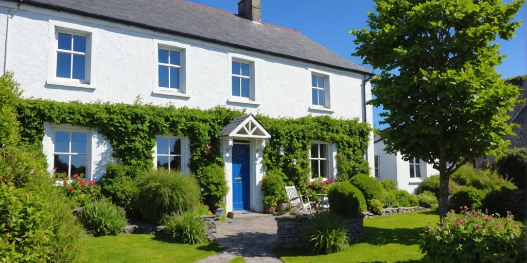 Doolin View B&B with garden and blue sky