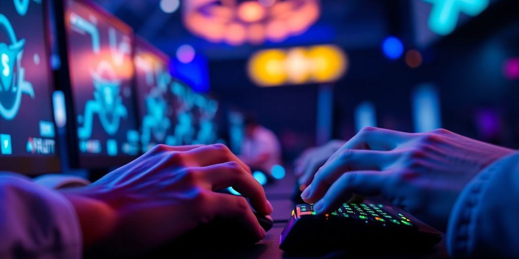 Two gamers, competitive esports scene.