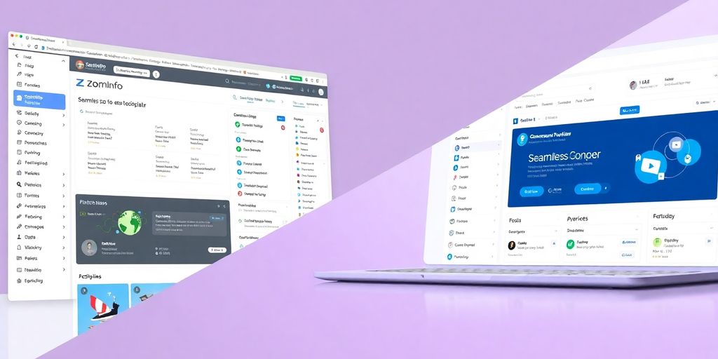 Comparison of ZoomInfo and Seamless.ai user interfaces.