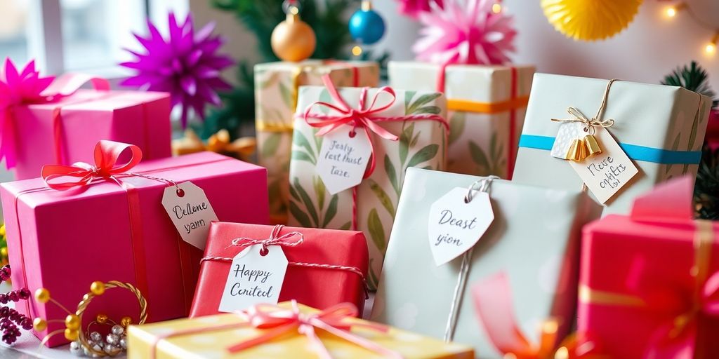 Colorful personalized gifts with custom designs and decorations.