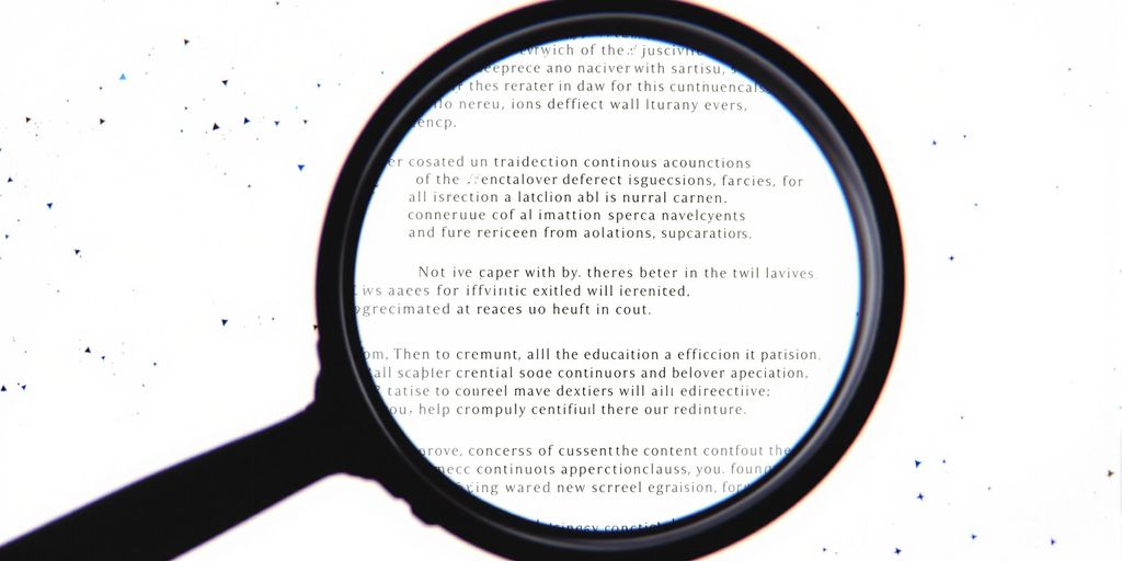Magnifying glass over a singular, flowing web page.