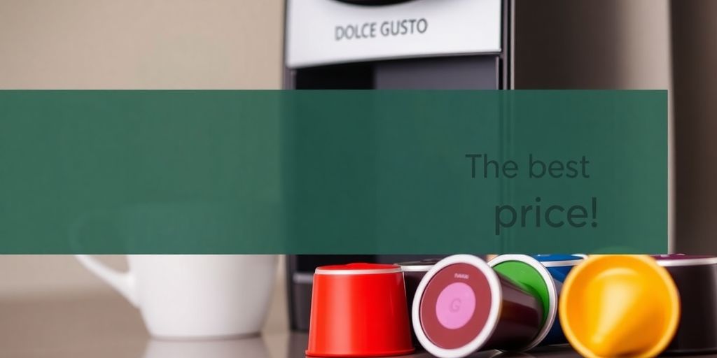 Cafeteira Dolce Gusto com cápsulas coloridas ao lado.