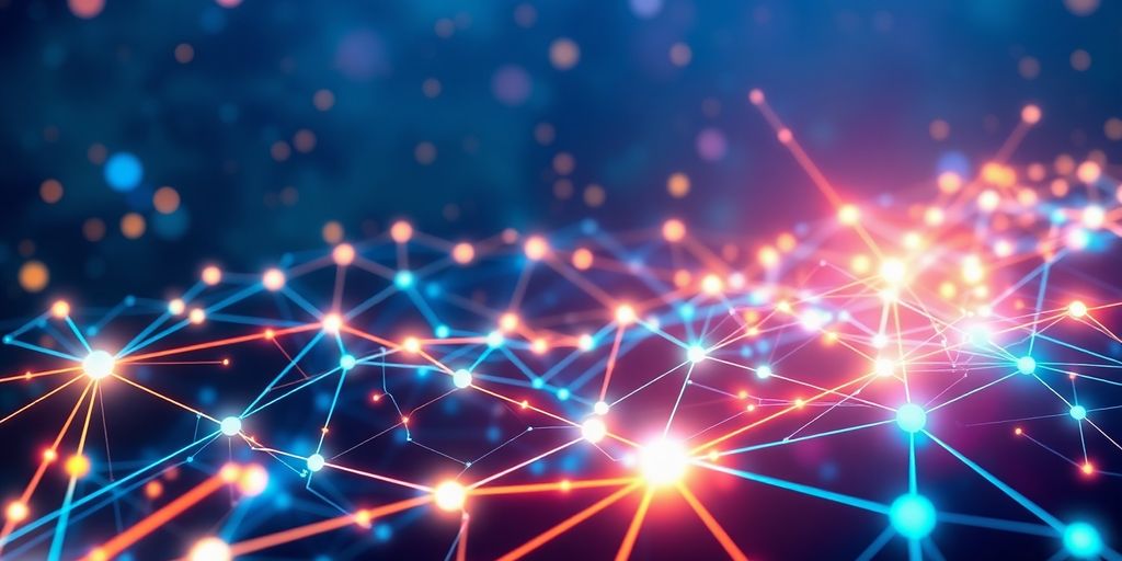 Futuristic digital landscape representing decentralized finance connectivity.