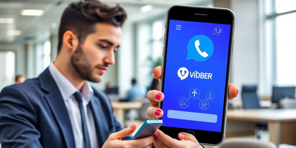 Poslovni profesionalac koristi AI botove na mobilnim ekranima.