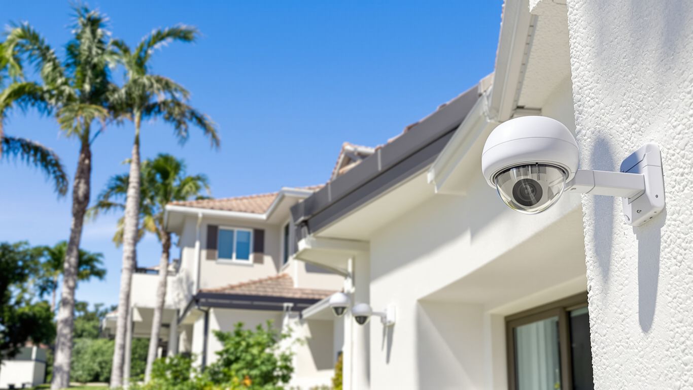 San Diego home with visible outdoor security cameras