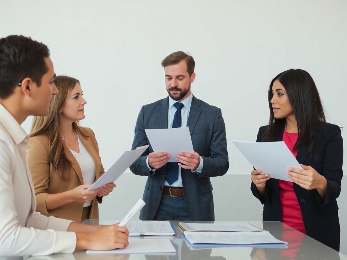 Oameni de afaceri discutând despre litigii comerciale.