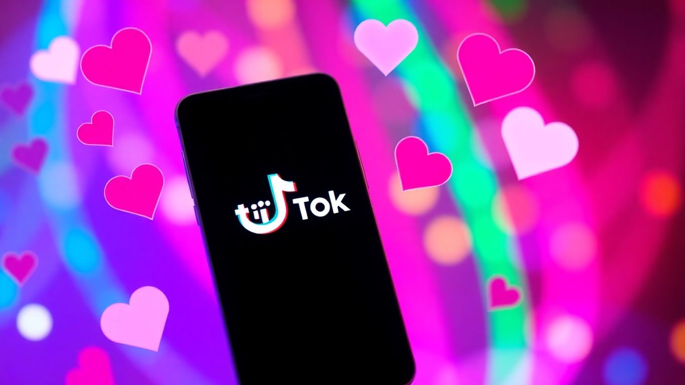 Smartphone with TikTok logo and social media icons.