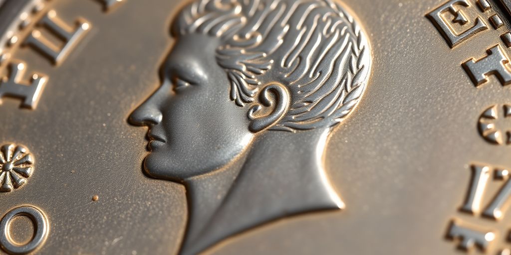 Monnaie de 20 Francs Napoléon en gros plan.