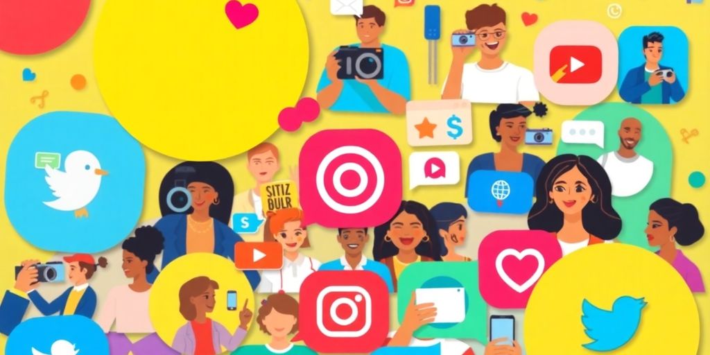 Collage of diverse creators engaging in social media content.
