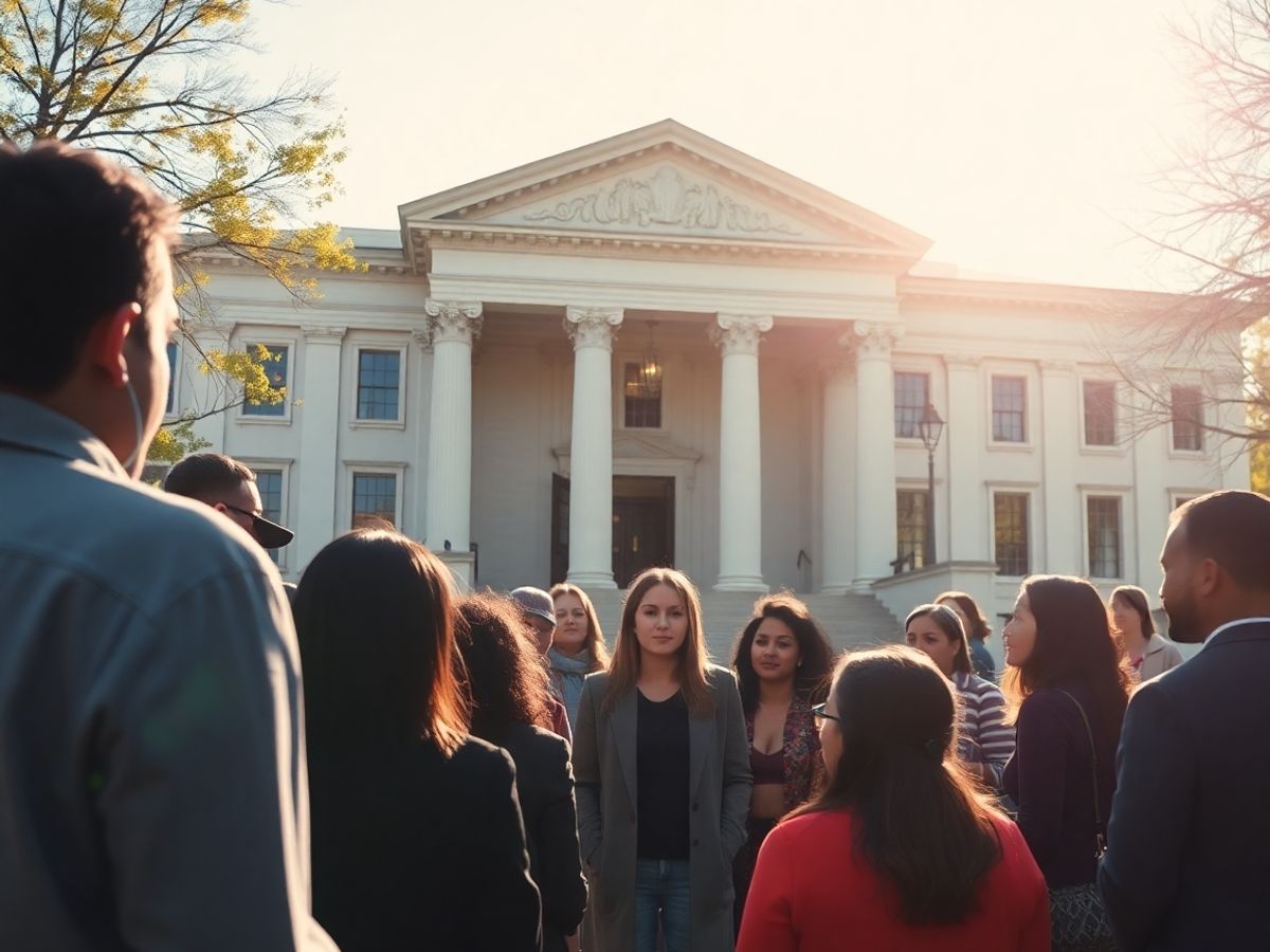 Oameni discutând, clădirea CEDO în fundal