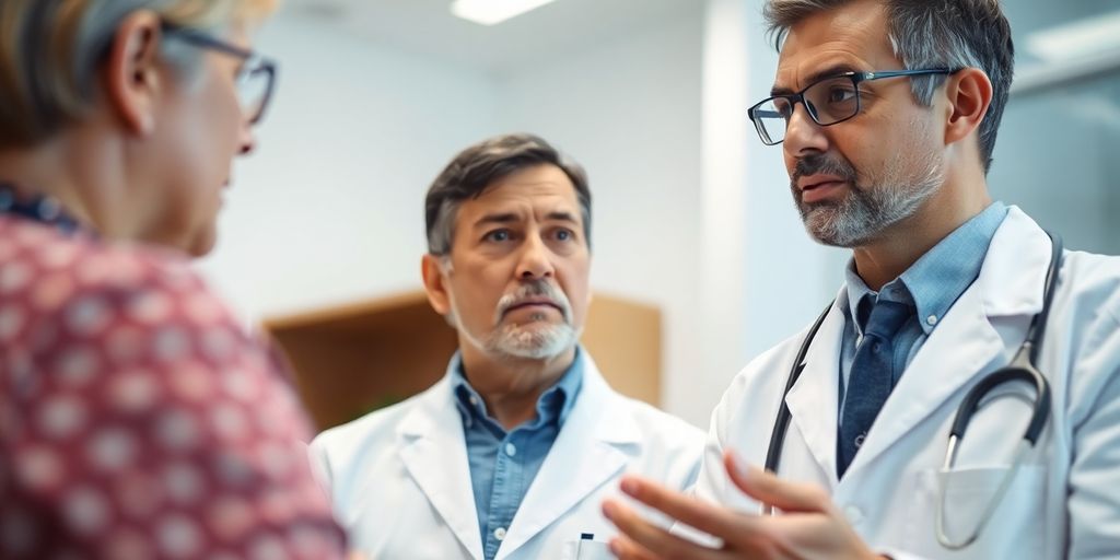 Médico e paciente em consulta sobre INSS.
