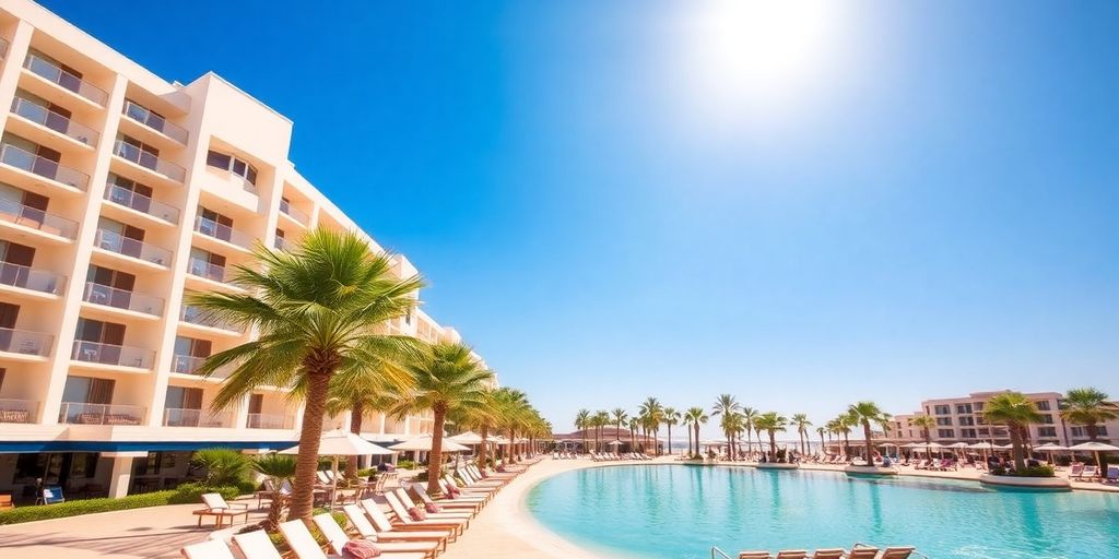 Sunny beach view at Barcelo Gran Faro Los Cabos.