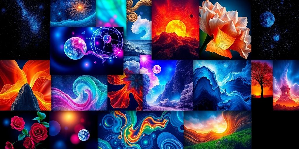 Collage of stunning images created with Canva AI.