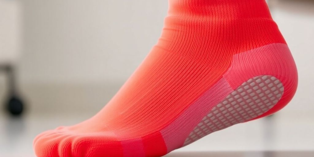 Vive non-slip socks with textured soles for hospital safety.