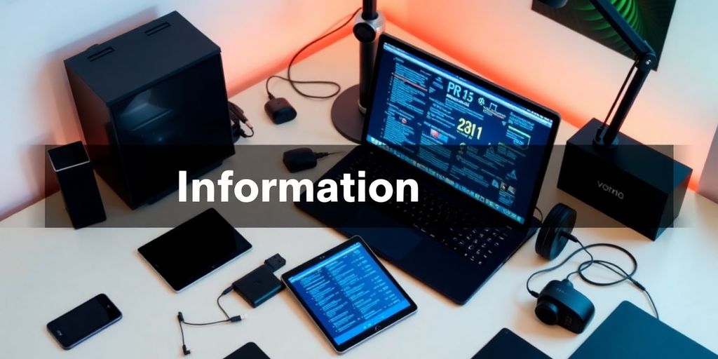 Modern workspace with devices and technology accessories.