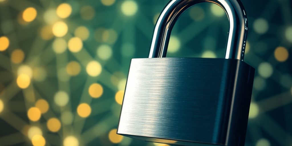 Secure lock protecting abstract digital data.