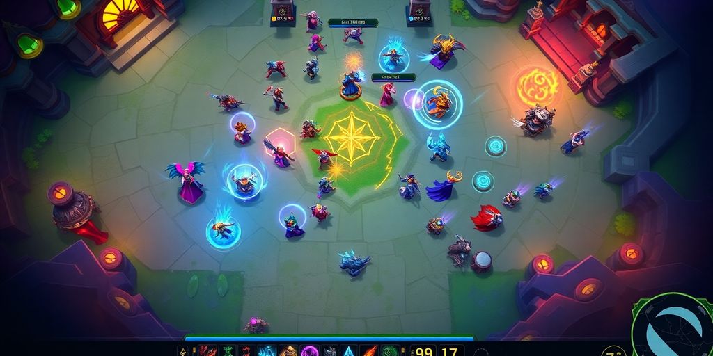 Summoner's Rift map, champion icons, game interface.
