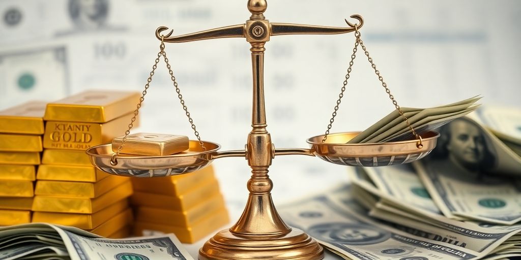 Balance commerciale, or, dollar, impact visuel