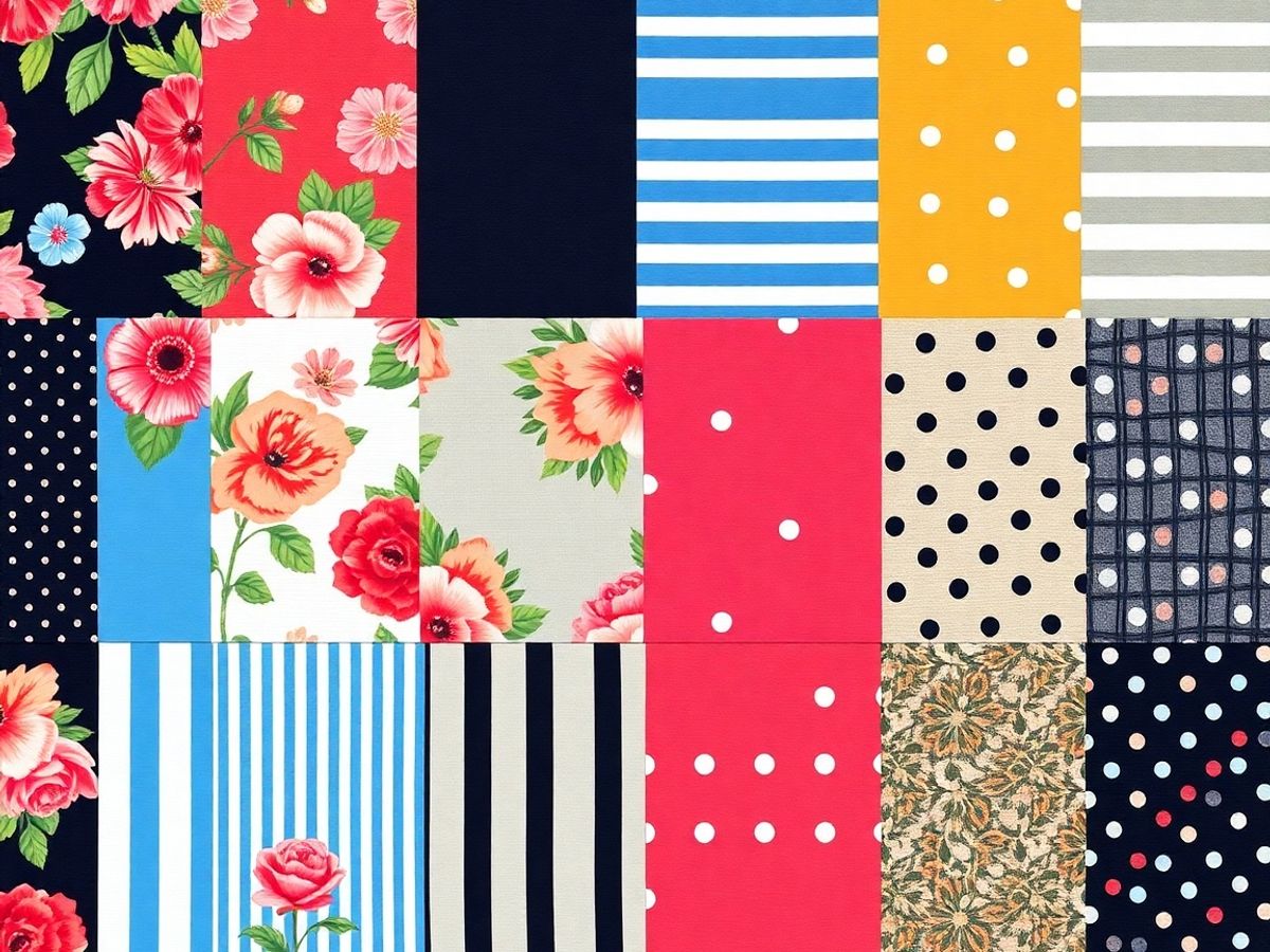 Understanding The Basics of Pattern Mixing Vibrant patterns of florals, stripes, and polka dots.