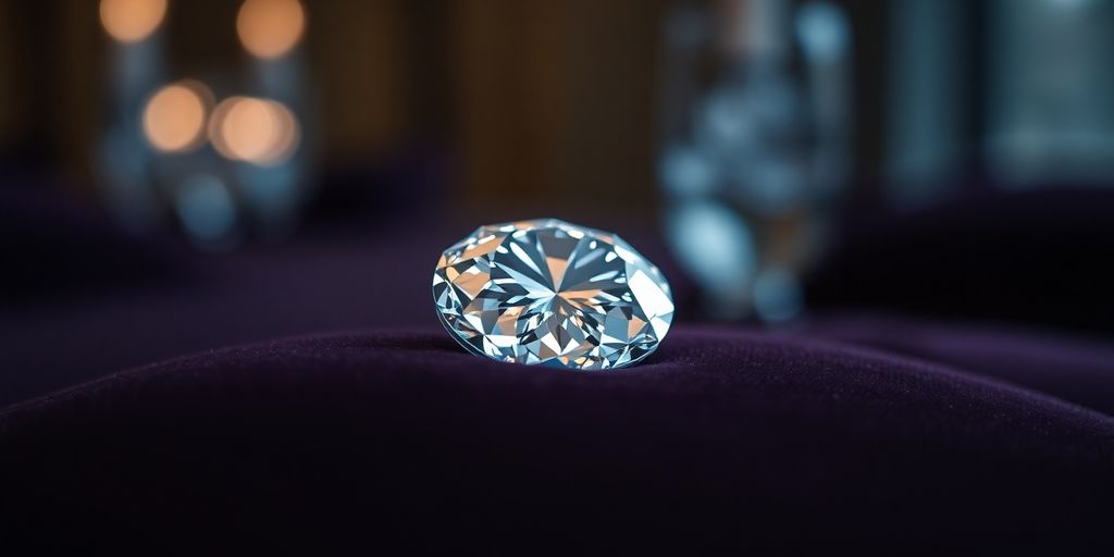 Bijou brillant sur un fond de velours.
