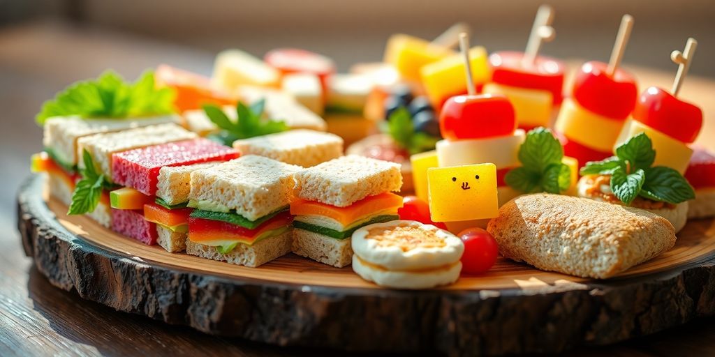 ชุดอาหารว่างหลากหลายสีสันน่ารับประทาน