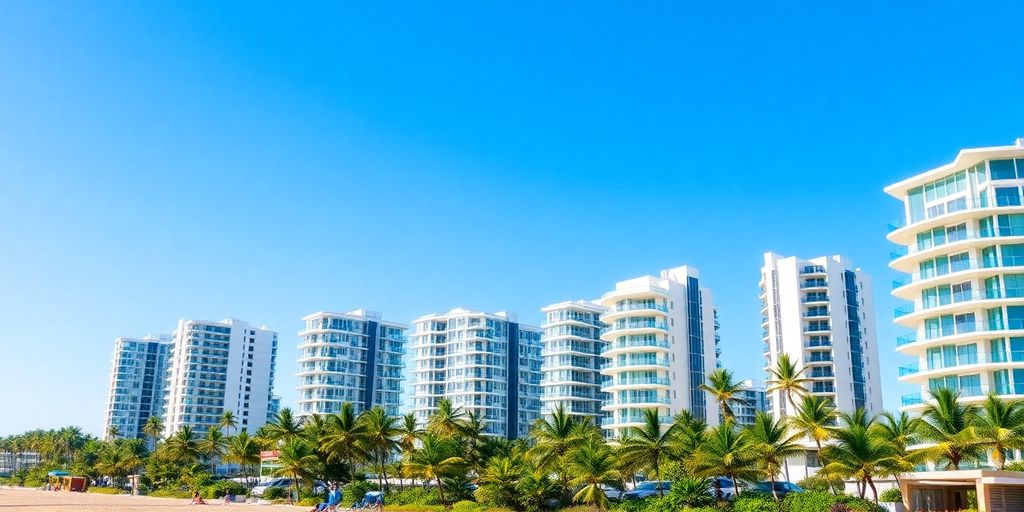 Luxury condos by the beach in Sunny Isles, Florida.
