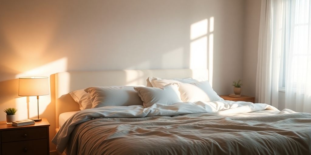 Woman sleeping peacefully in a cozy bedroom.