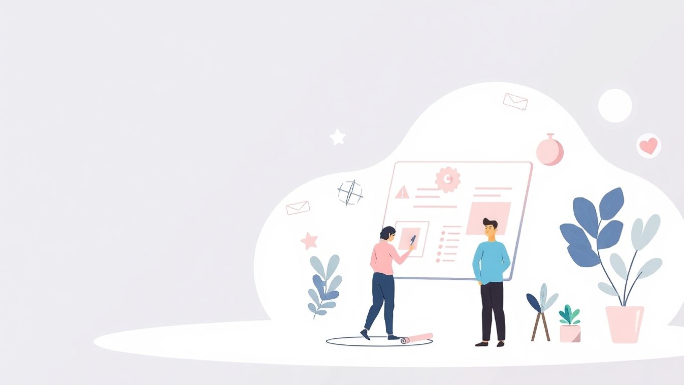 Illustrasjon av kreative merkevarestrategier med myke farger.