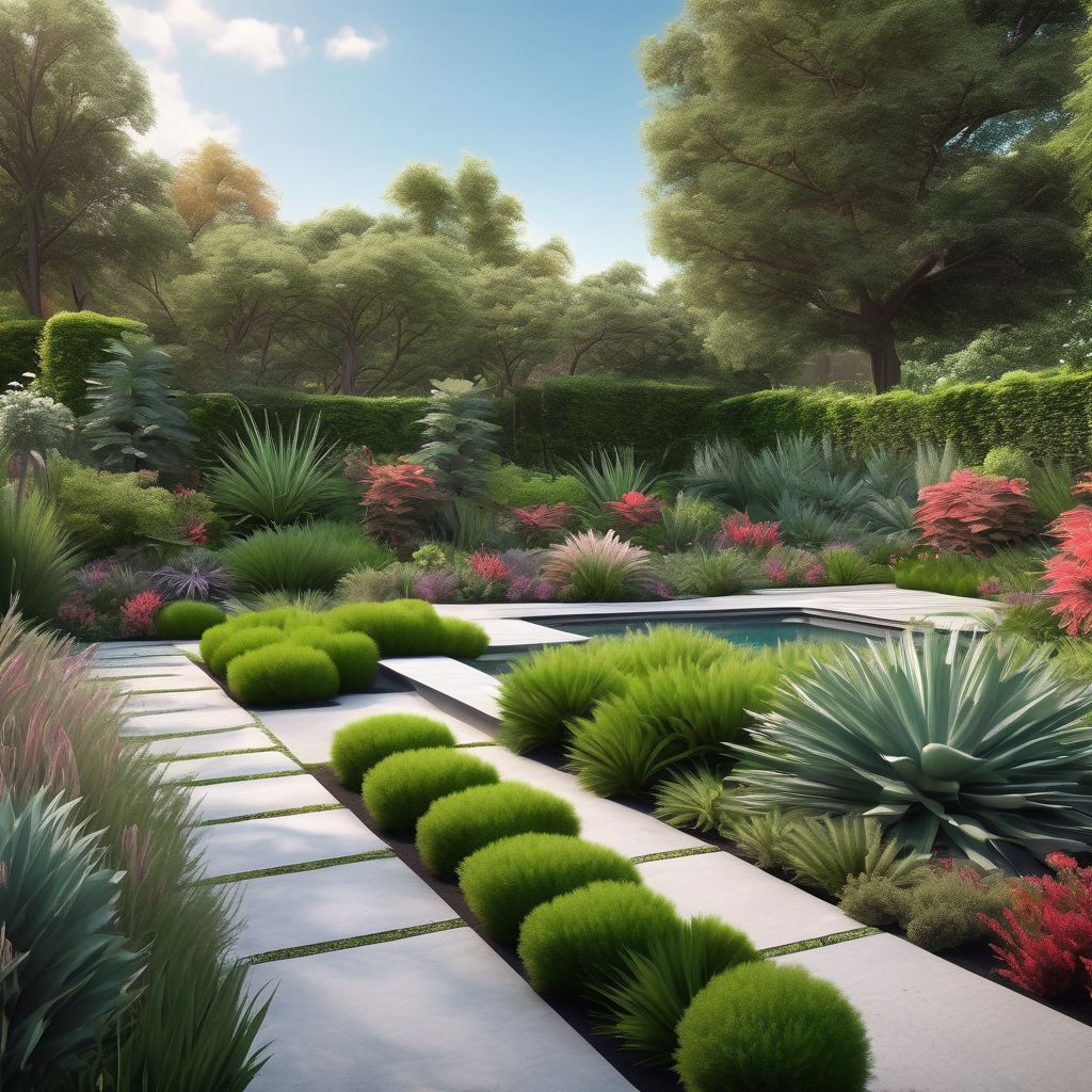 landscape design professional consulting in lush garden