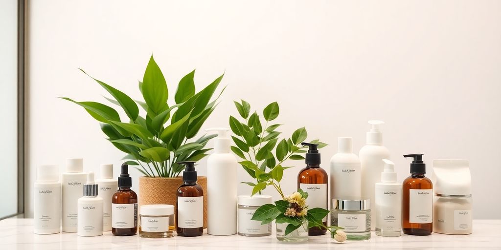 Spa manager organizing products in a serene setting.