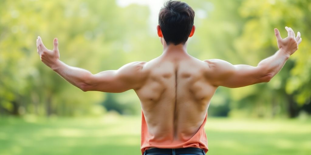 Person standing tall with good posture.
