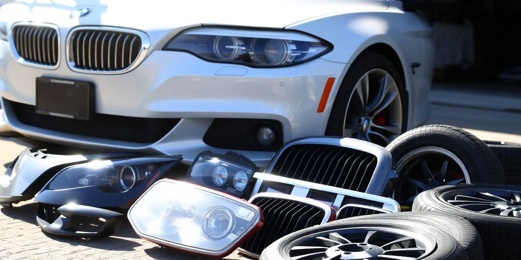 BMW car with automotive parts