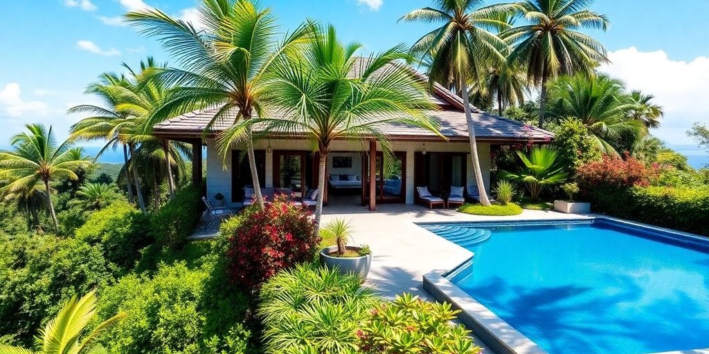 Luxurious Phuket villa with pool and ocean view.