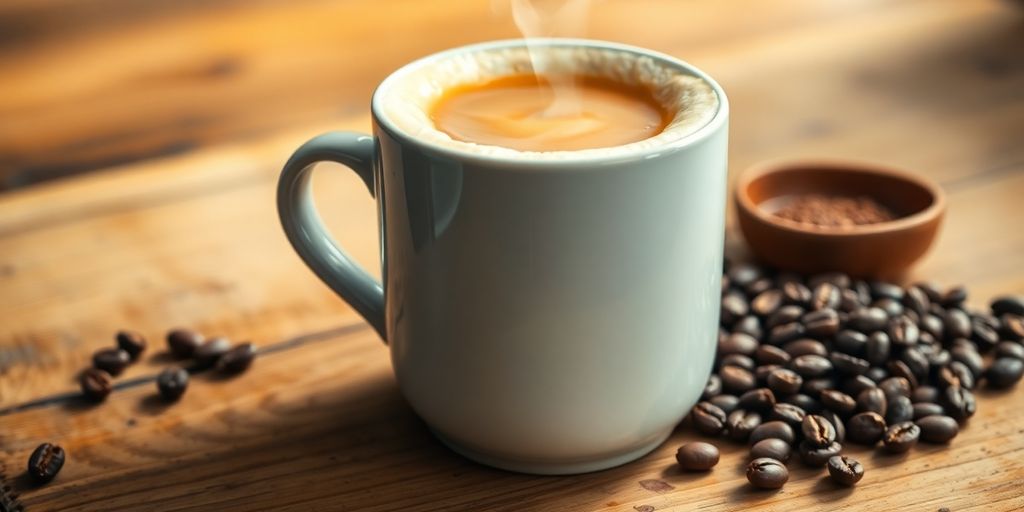 Malaysian oo white coffee in a mug.