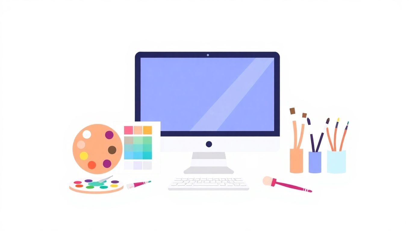 Moderne illustrasjon av grafisk designverktøy.