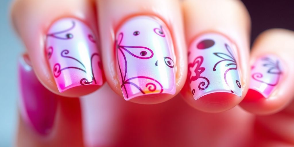Unhas de gel bem feitas com arte incrível.