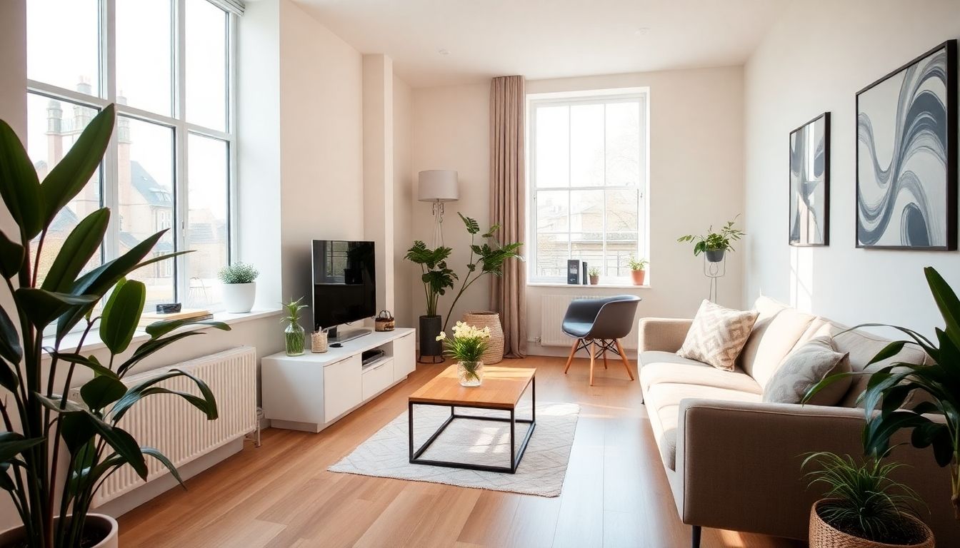 Interior of a well-maintained London flat.