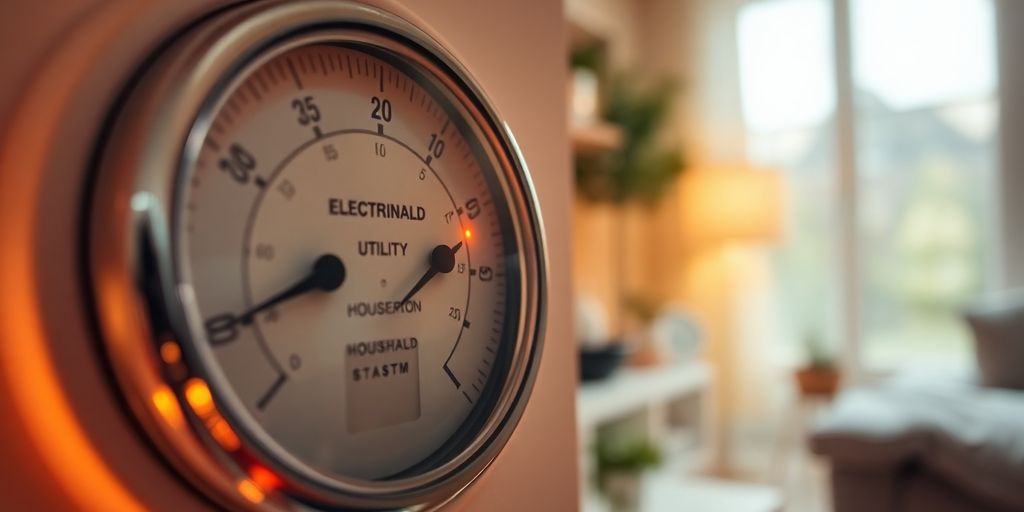 Electricity and gas meter in a house.