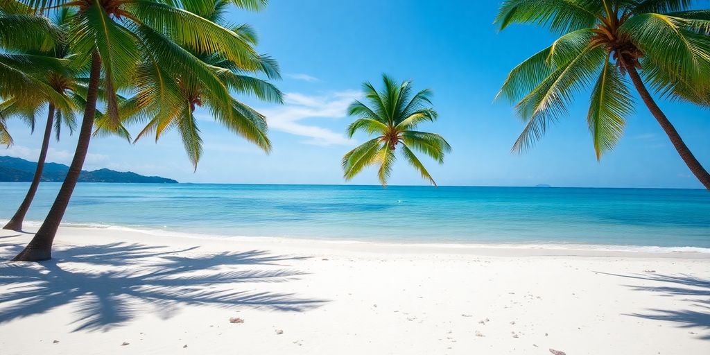 Peaceful beach scene in Bangpor, Koh Samui.