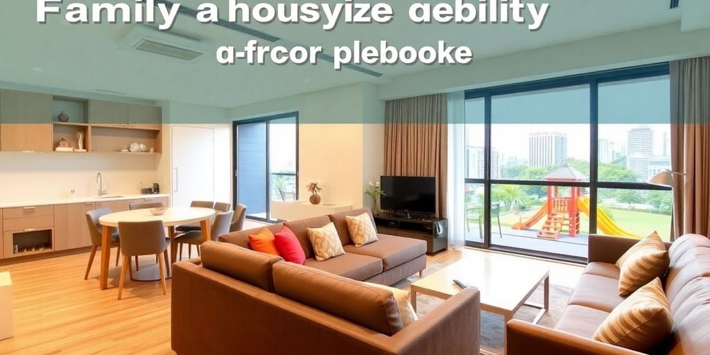 Family-friendly serviced apartment in Hong Kong or Singapore.