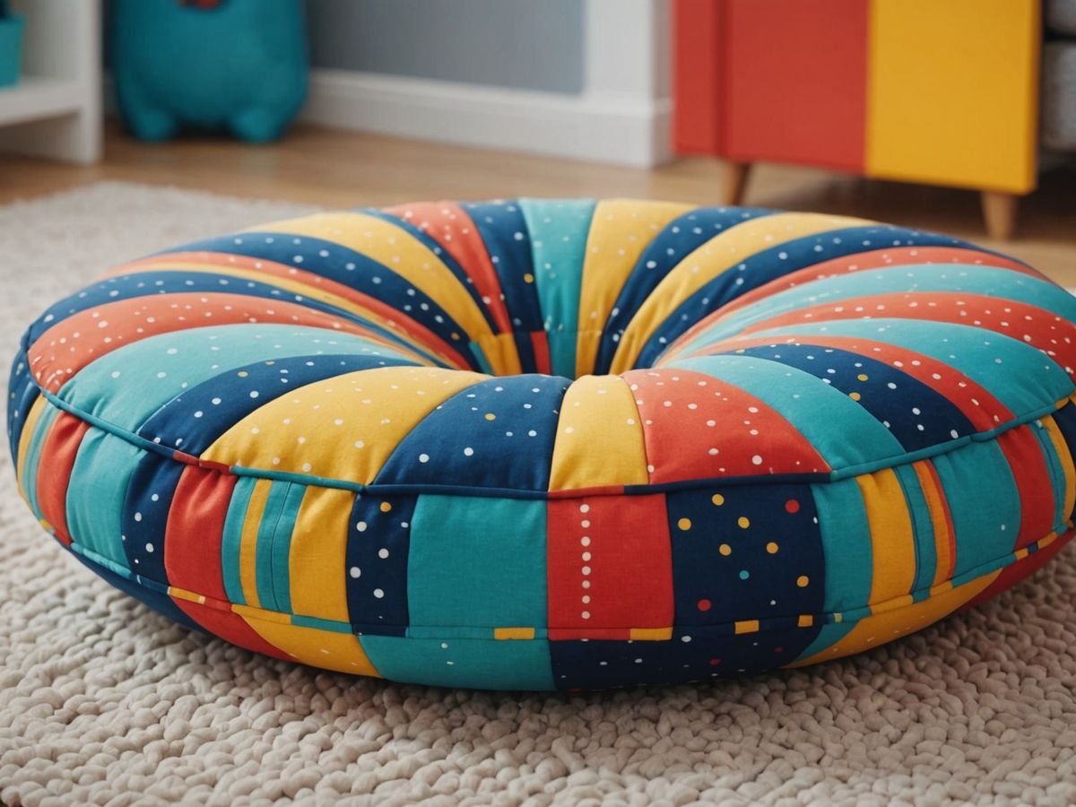 Loaf Sleepover Floor Cushion with playful patterns for kids.