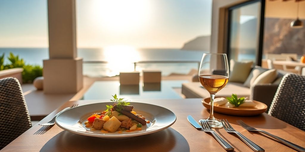 Gourmet meal prepared by a private chef in a luxurious Los Cabos villa.