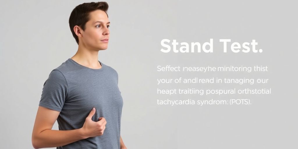 Person standing focused, monitoring heart rate for health.