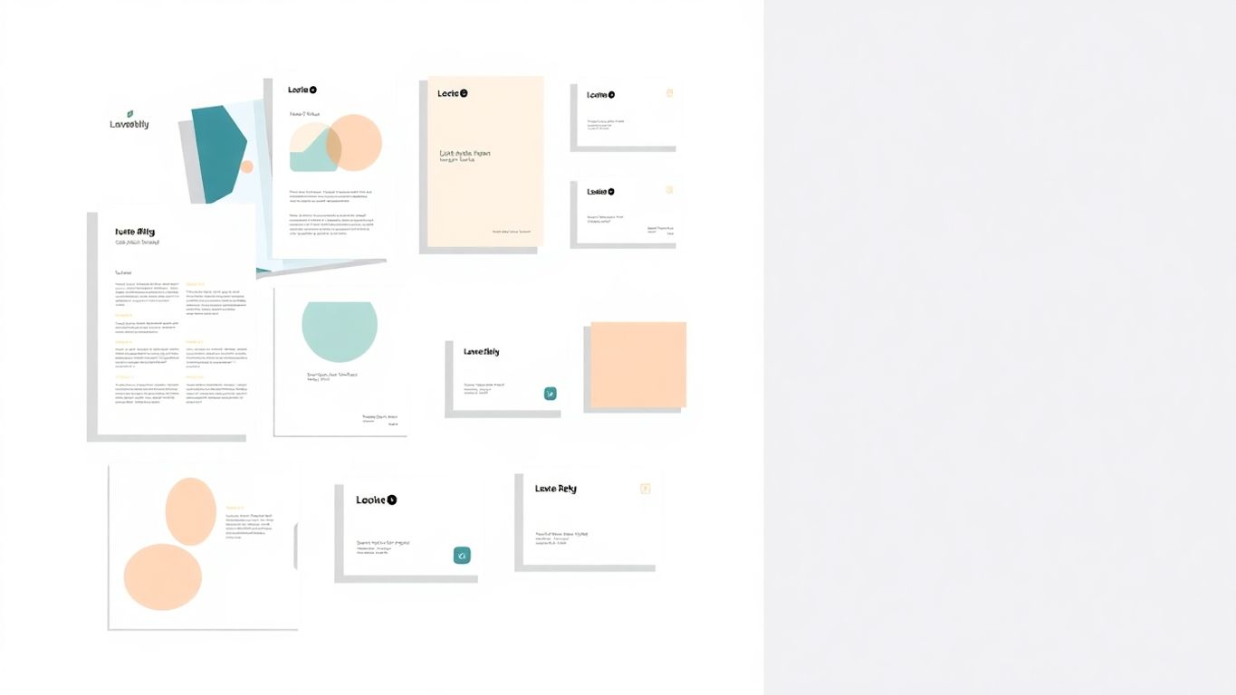 Grafisk design av trykt materiell i moderne stil.