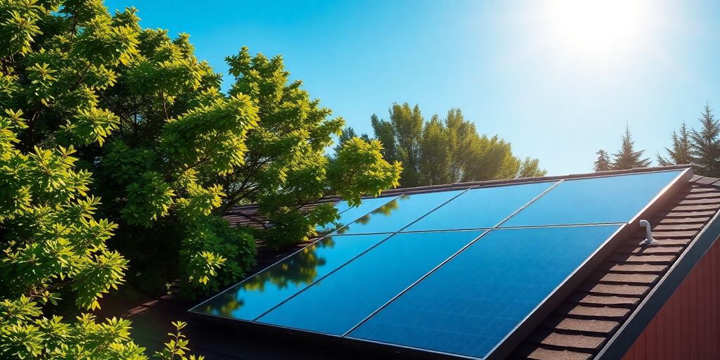 Solar panels on roof