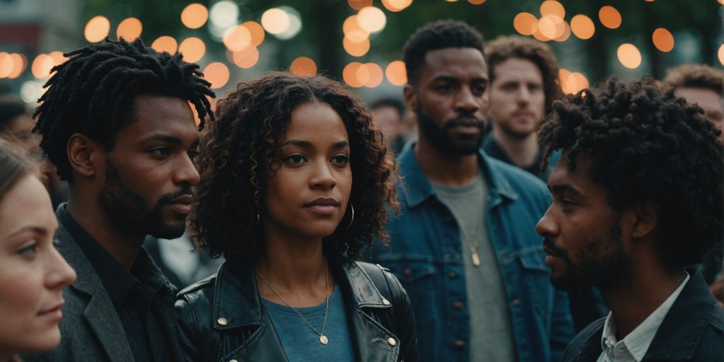 Diverse group representing polyamory and personal development