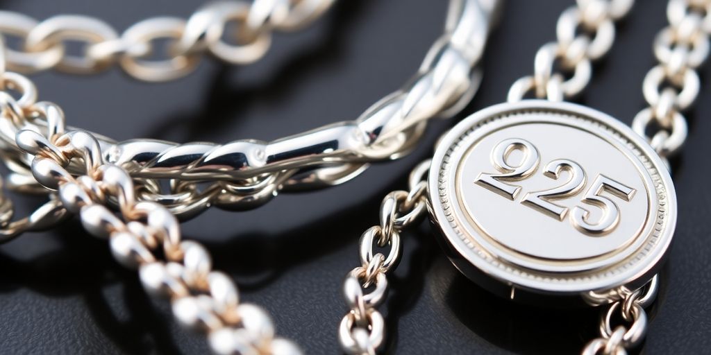 Bijoux en argent avec poinçons 999 et 925.