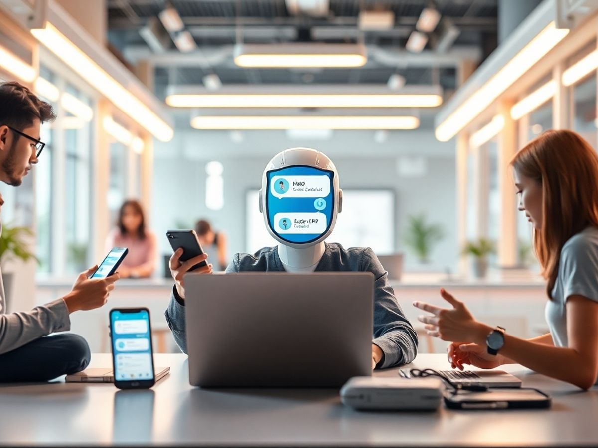 ChatGPT agent interacting with devices in a modern setting.