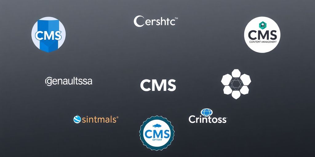Logos de CMS populaires pour les entreprises sur fond élégant.