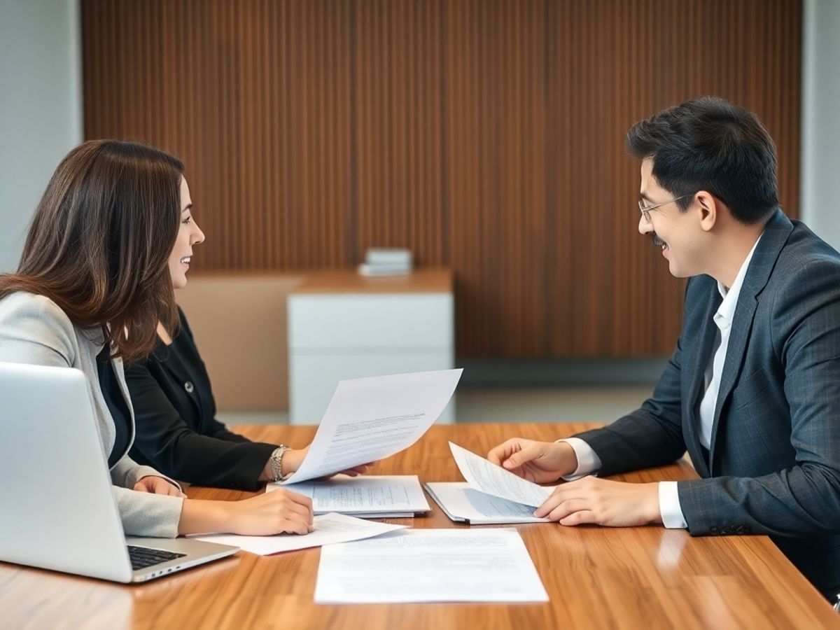 Negociere între oameni de afaceri în mediu profesional.